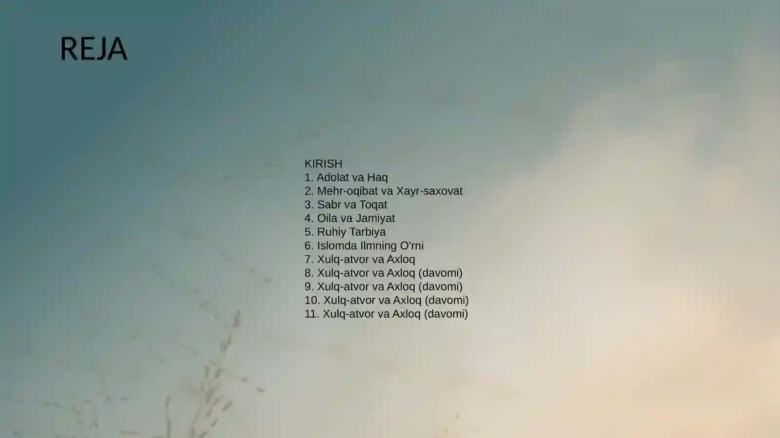 Islom qadriyatlari 2