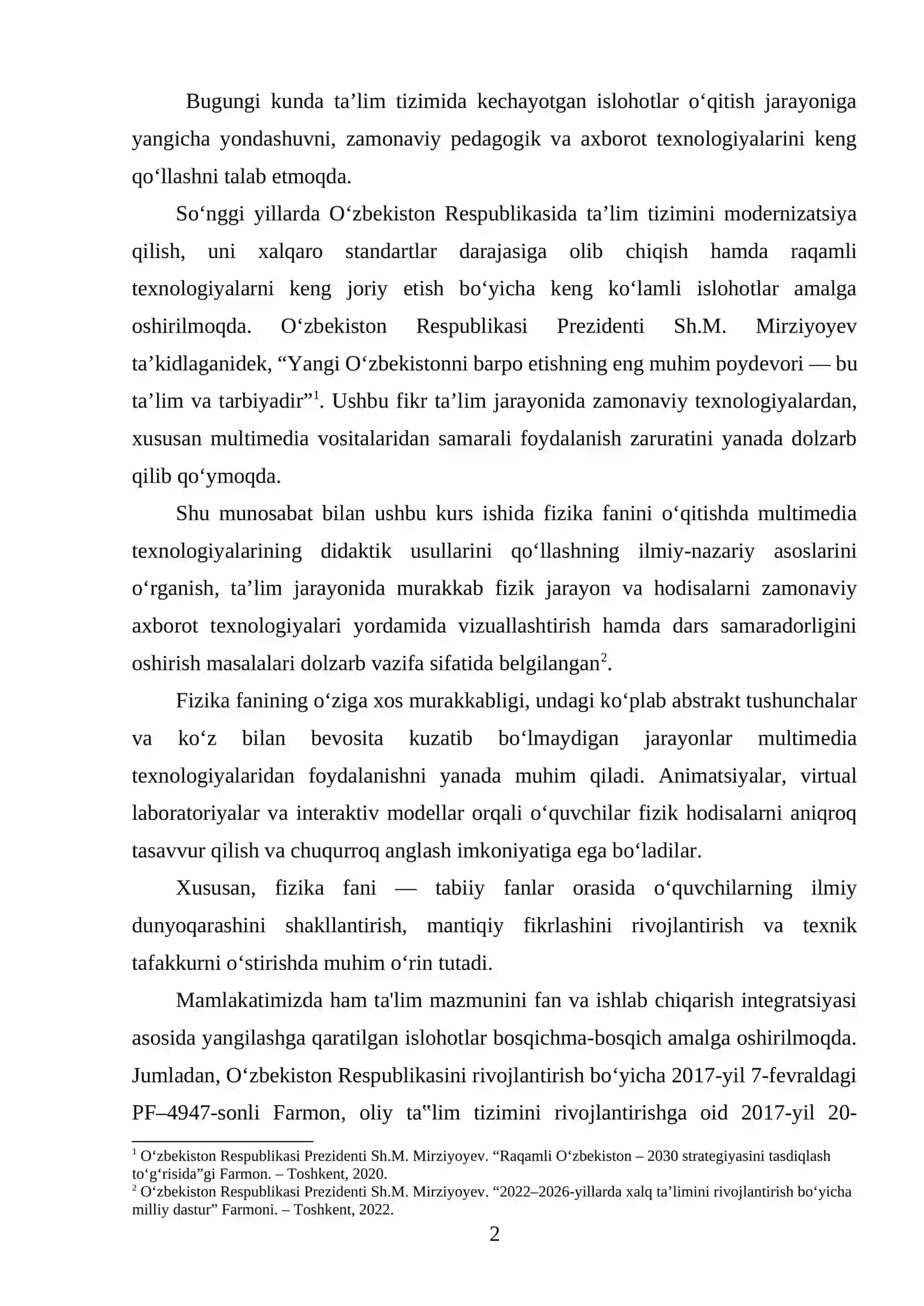 Fizika fanini o‘qitishda multimedia texnalogiyalarining didaktik usuli 2