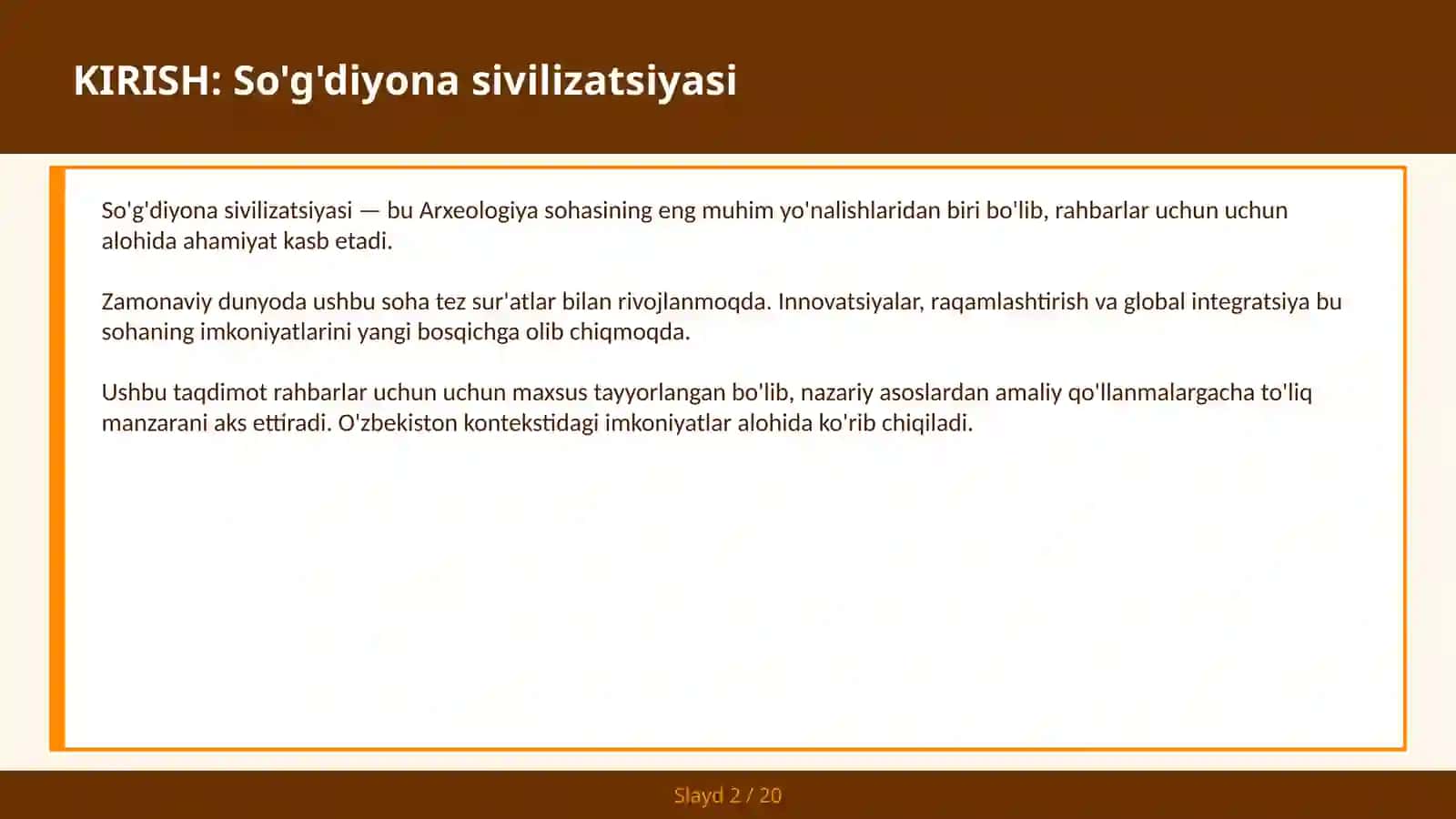 SO'G'DIYONA SIVILIZATSIYASI 2