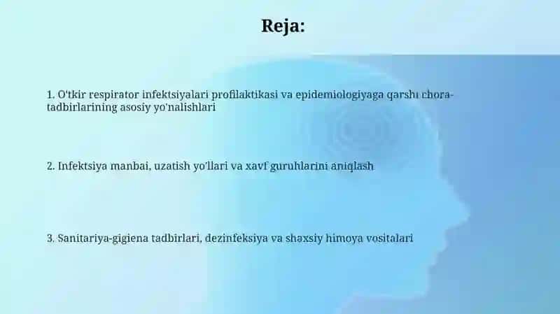 OHI profilaktikasi va epidemiologiyaga qarshi chora tadbirlar 2