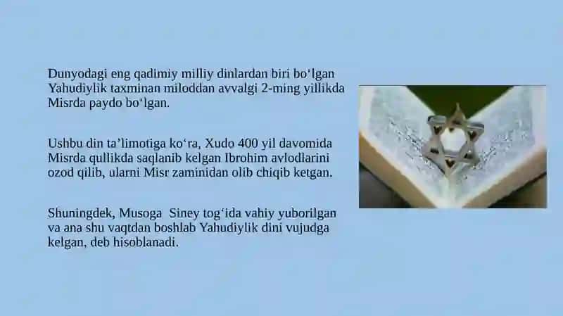 Yahudiylik ta'limoti, an'ana va marosimlari 2
