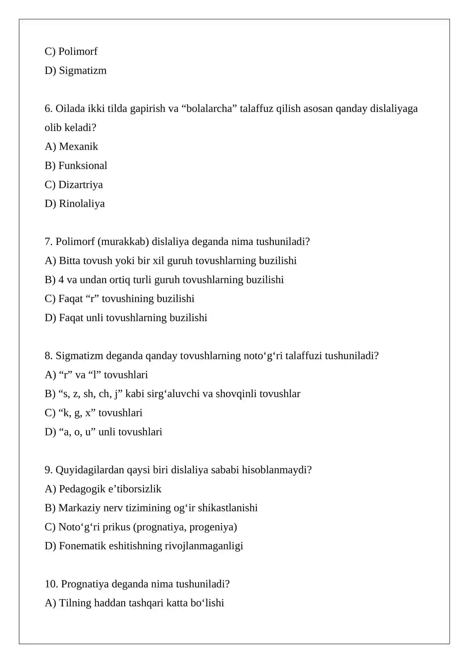 Dislaliya sabablari va shakllari 2