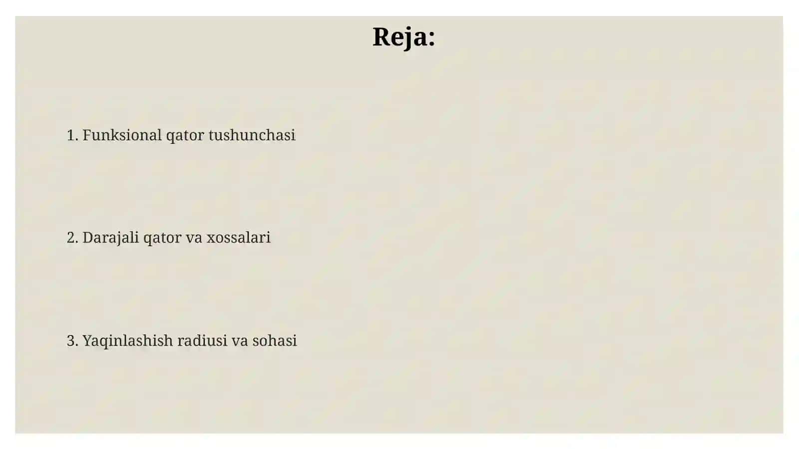 Funksional va Darajali Qatorlar 2