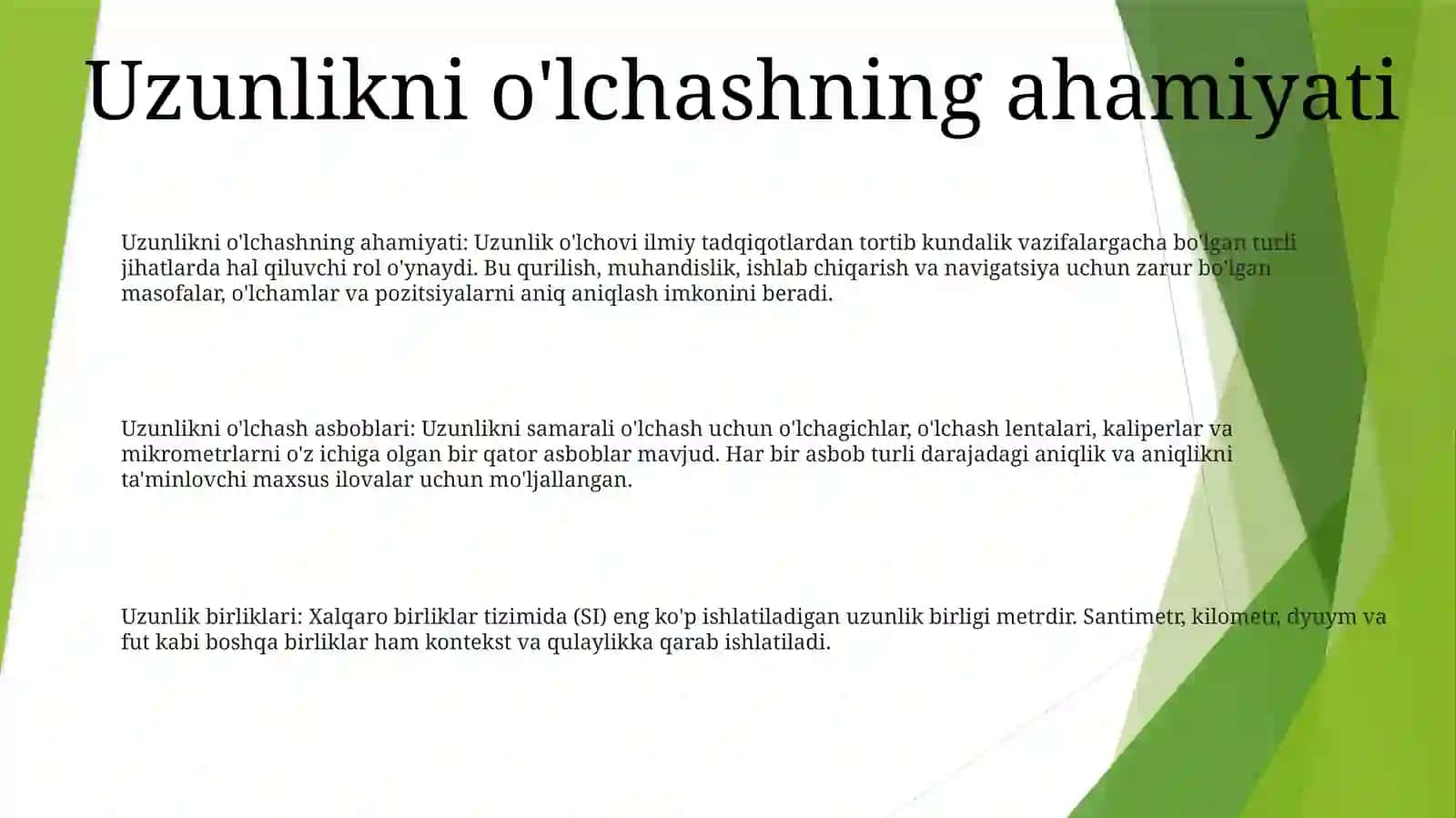 UzunlikO’LchashVositalari 2