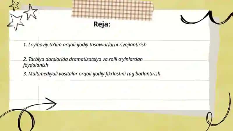 Pardaboyev Xusanning Kreativ Pedagogika fanidan bajargan slayd 2