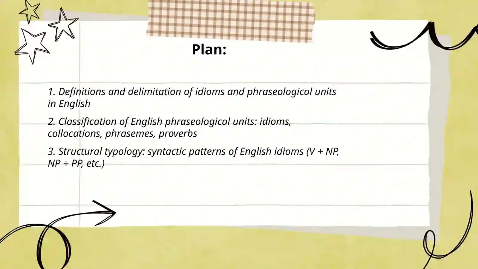 Idioms and phraseological units: Typological features 2