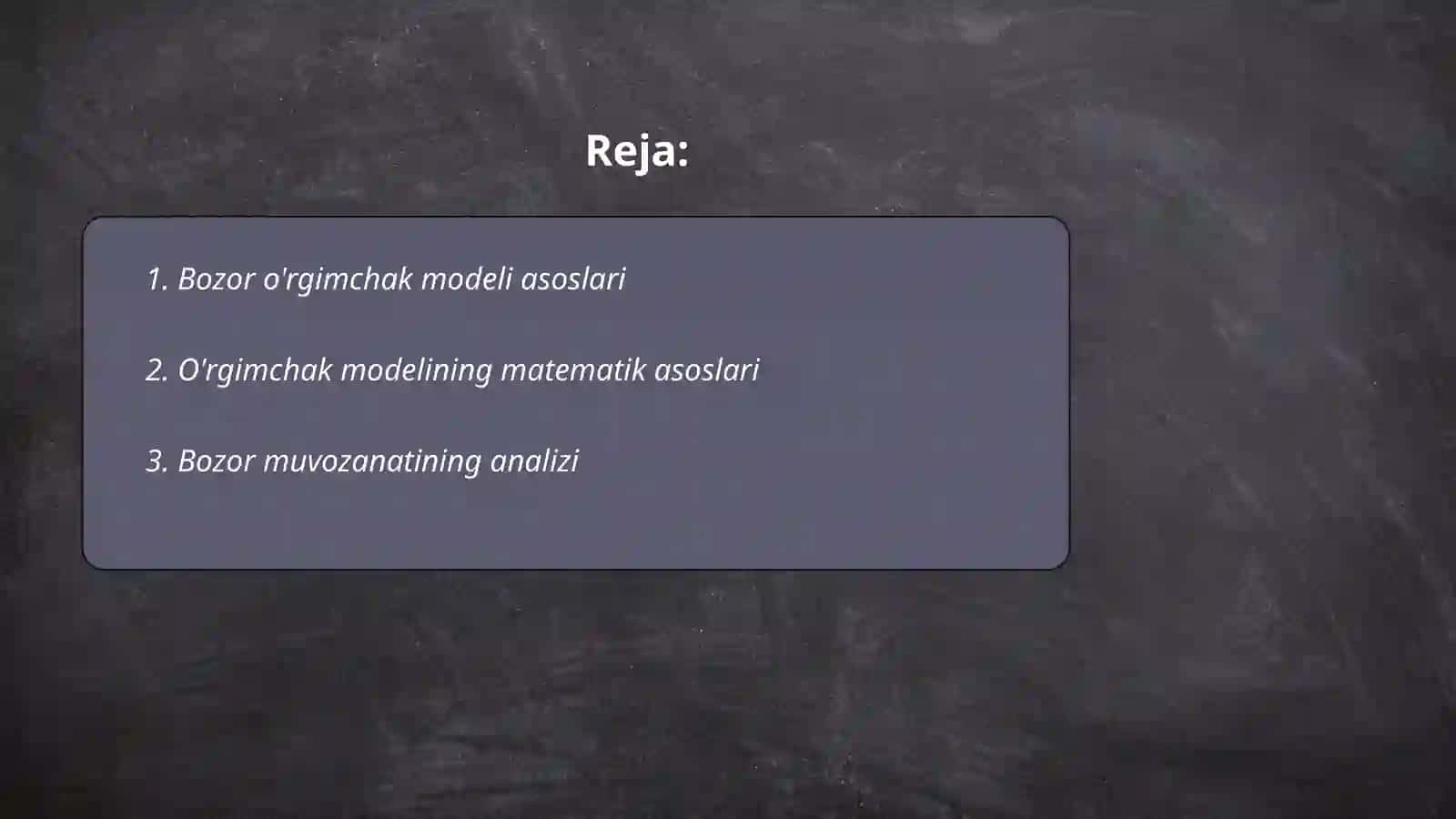 Bozor o'rgimchak modeli 2
