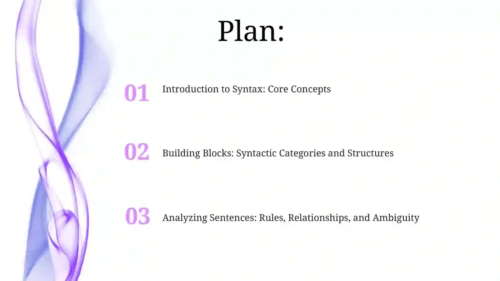 Syntax. Basic syntactic notions 2
