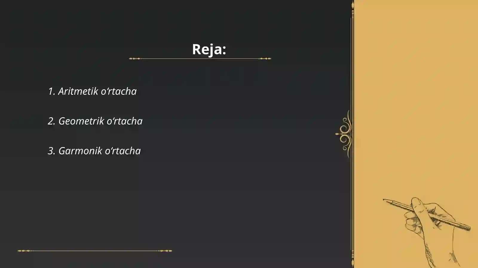 Oʻrtacha miqdorlar 2