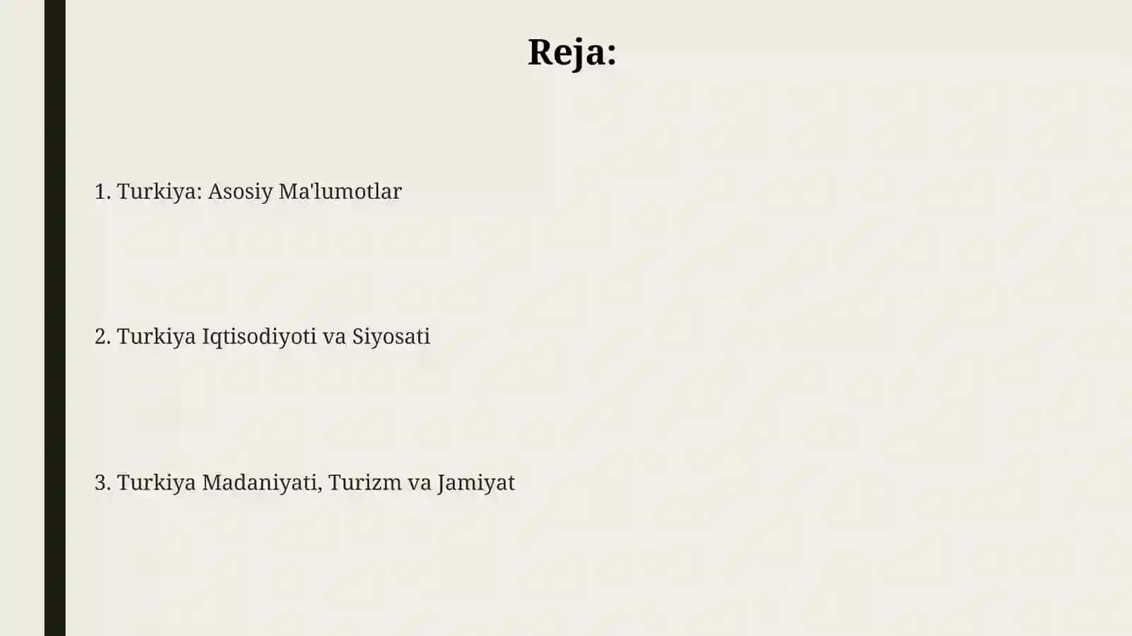 Turkiya: Asosiy Ma'lumotlar 2