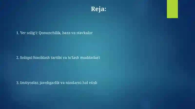 Yer solig'i to'g'risidagi qonunchilik 2