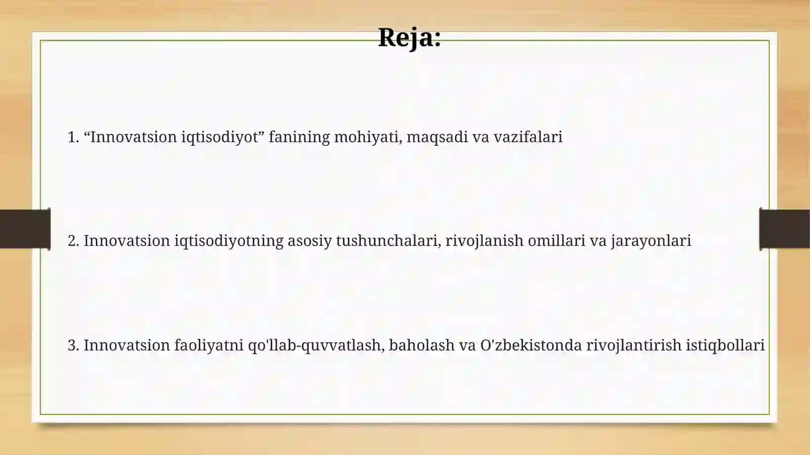 Innovatsion iqtisodiyot 2