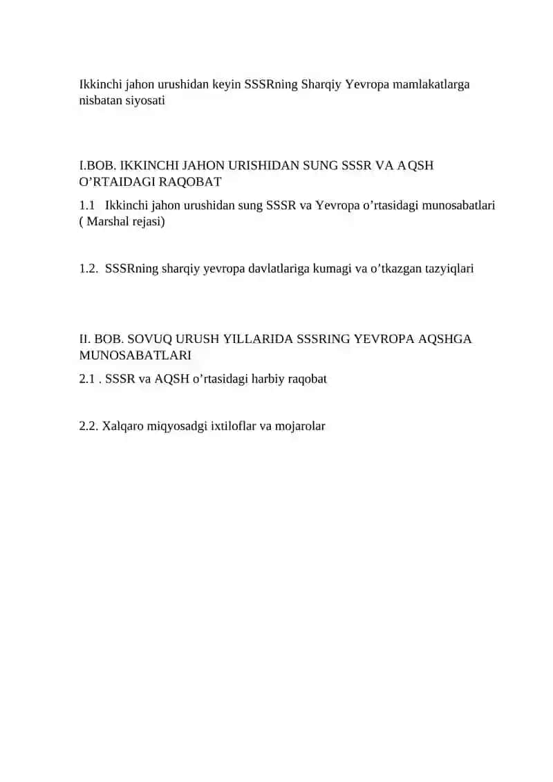 Sharqiy Yevropa va SSSR munosabatlari 2