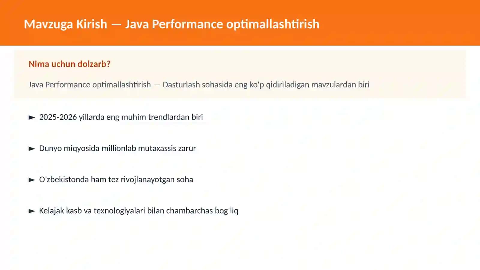 DASTURLASH | JAVA VA KORXONA 2