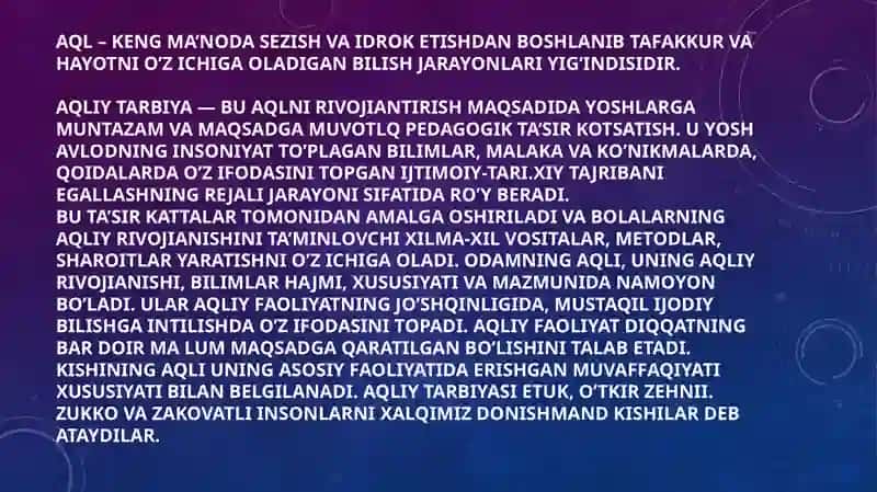 Aqliy tarbiya 2