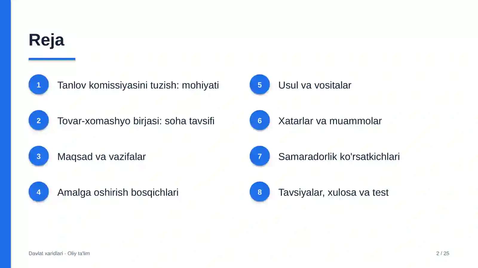 Tovar-xomashyo birjasida tanlov komissiyasini tuzish 2