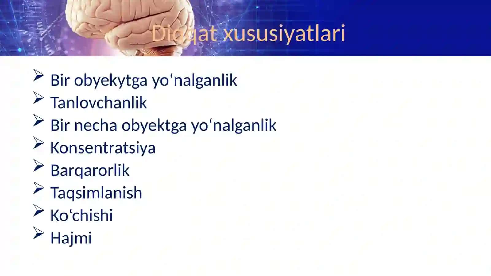 Diqqatning to‘planishi 2