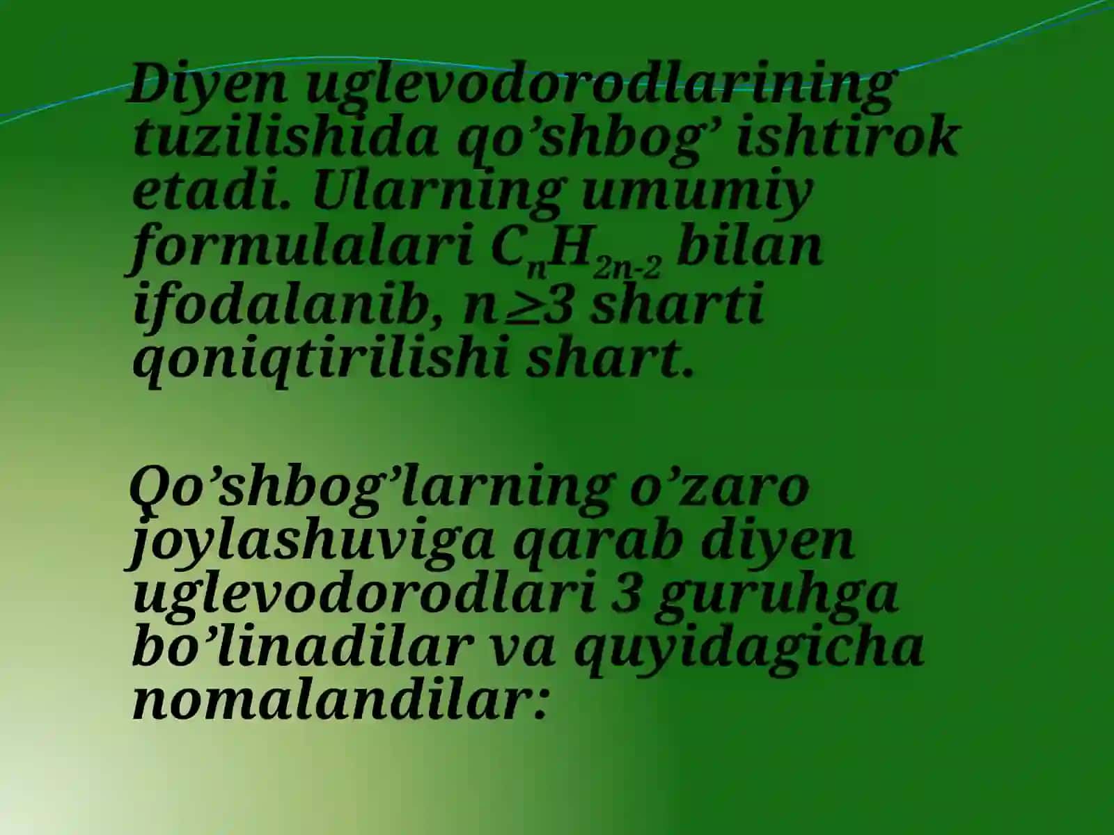 Diyen - uglevodorodlar alkadiyenlar 2