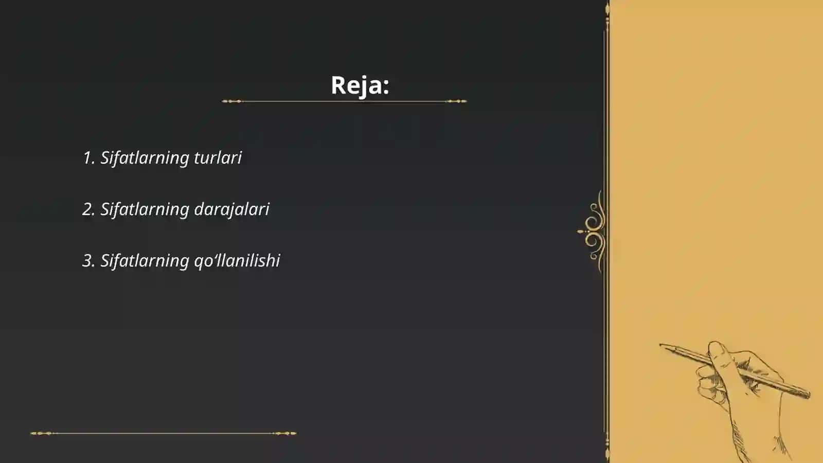 Arab tilida sifat va olmoshlar Abdiraxmonov Oʻtkirbek 2