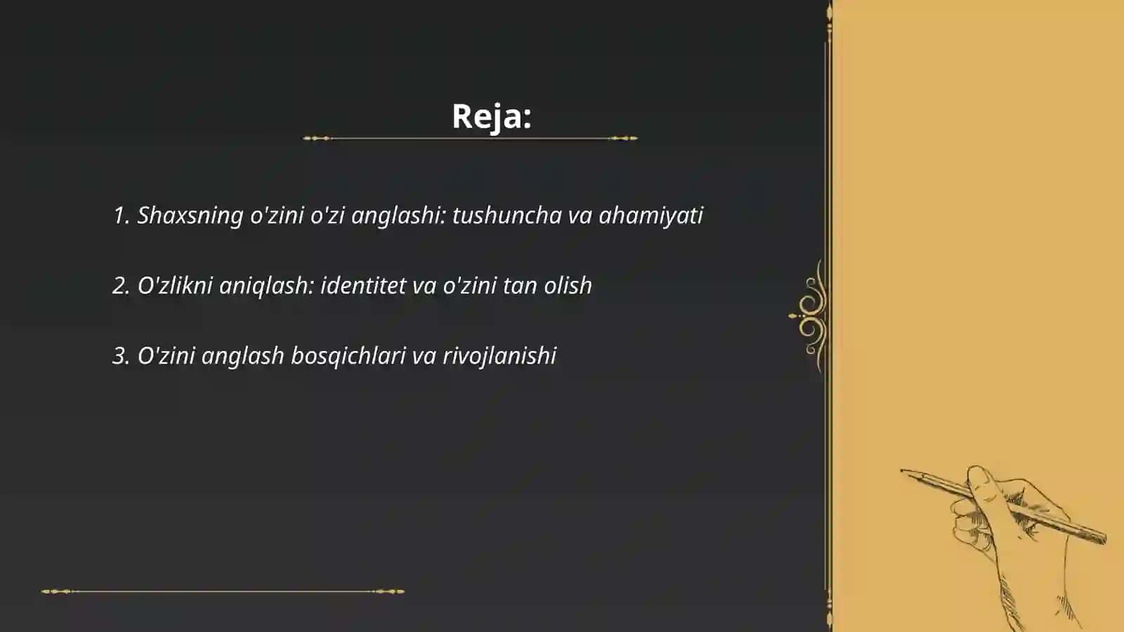 Shaxsning o'zini o'zi anglashi 2