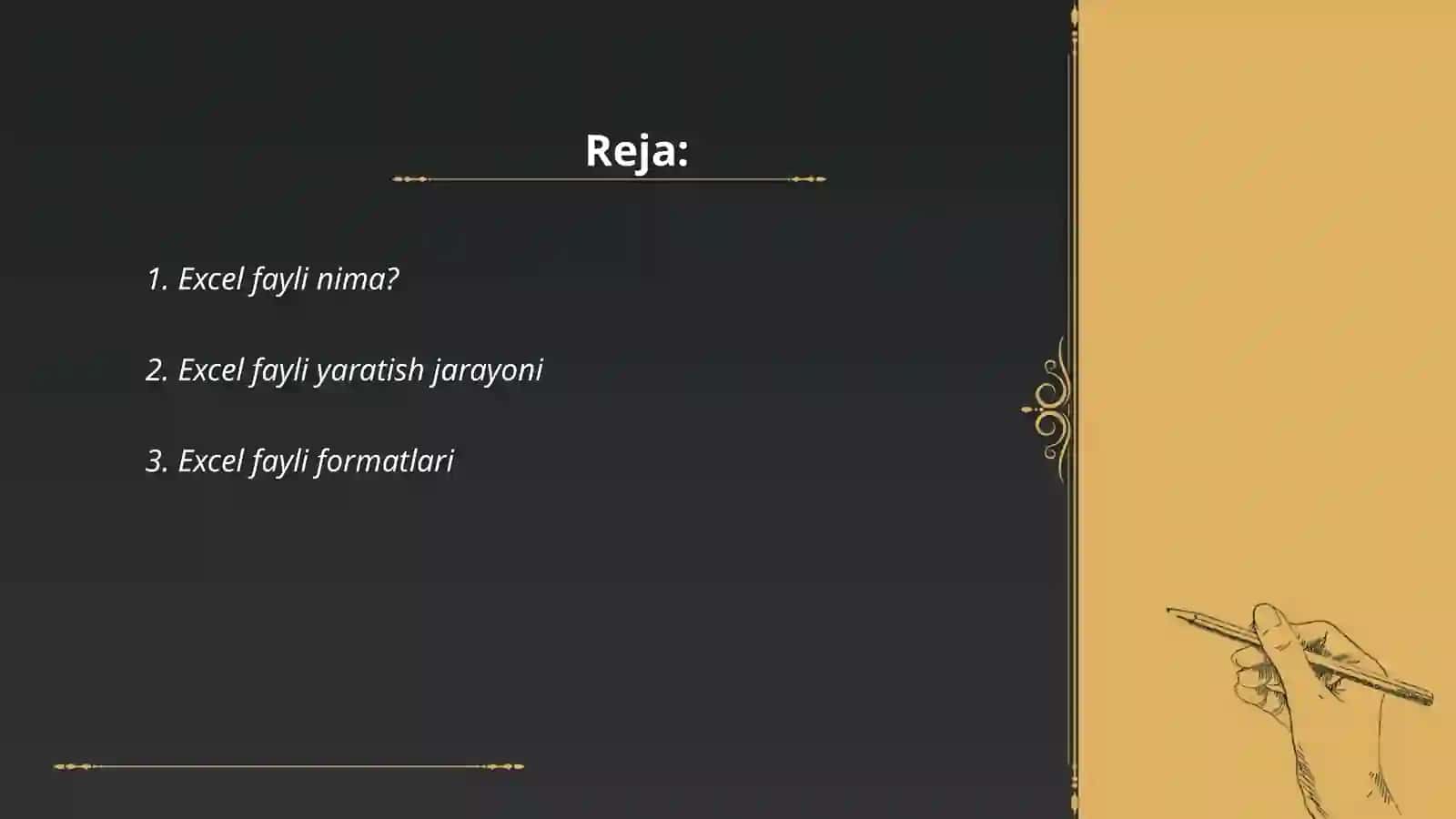 Excel fayil haqida malumot 2