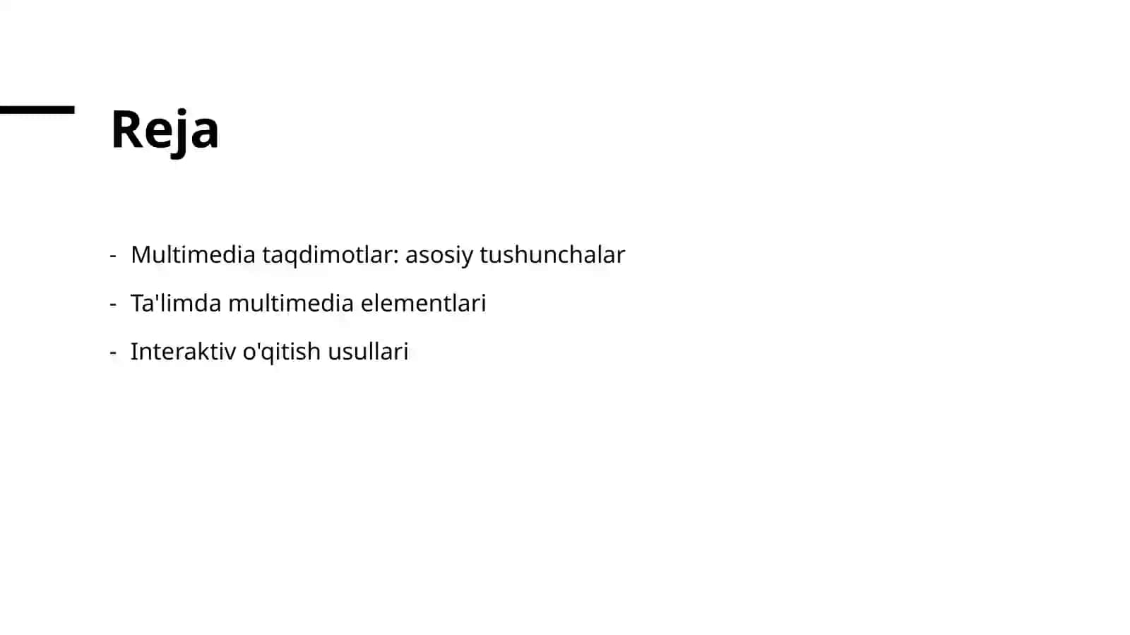 Multimedia taqdimotlar yaratish 2