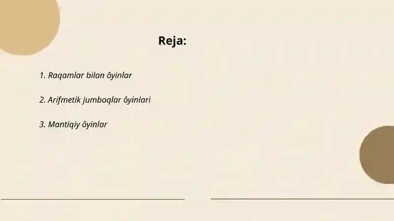 Matematik ôyinlar 2