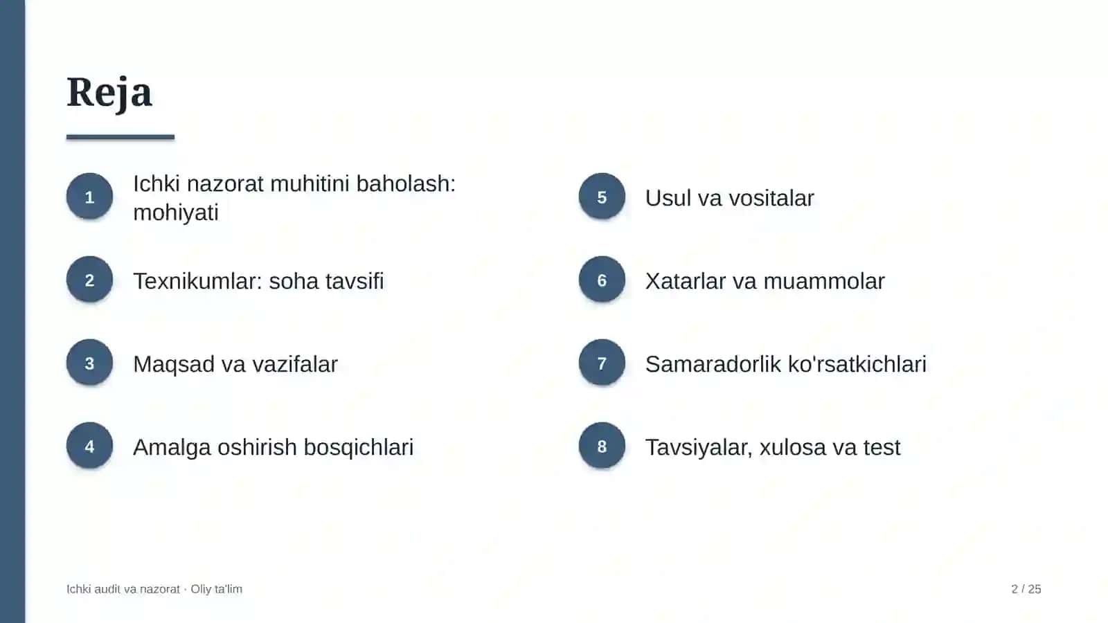 Texnikumlarda ichki nazorat muhitini baholash 2