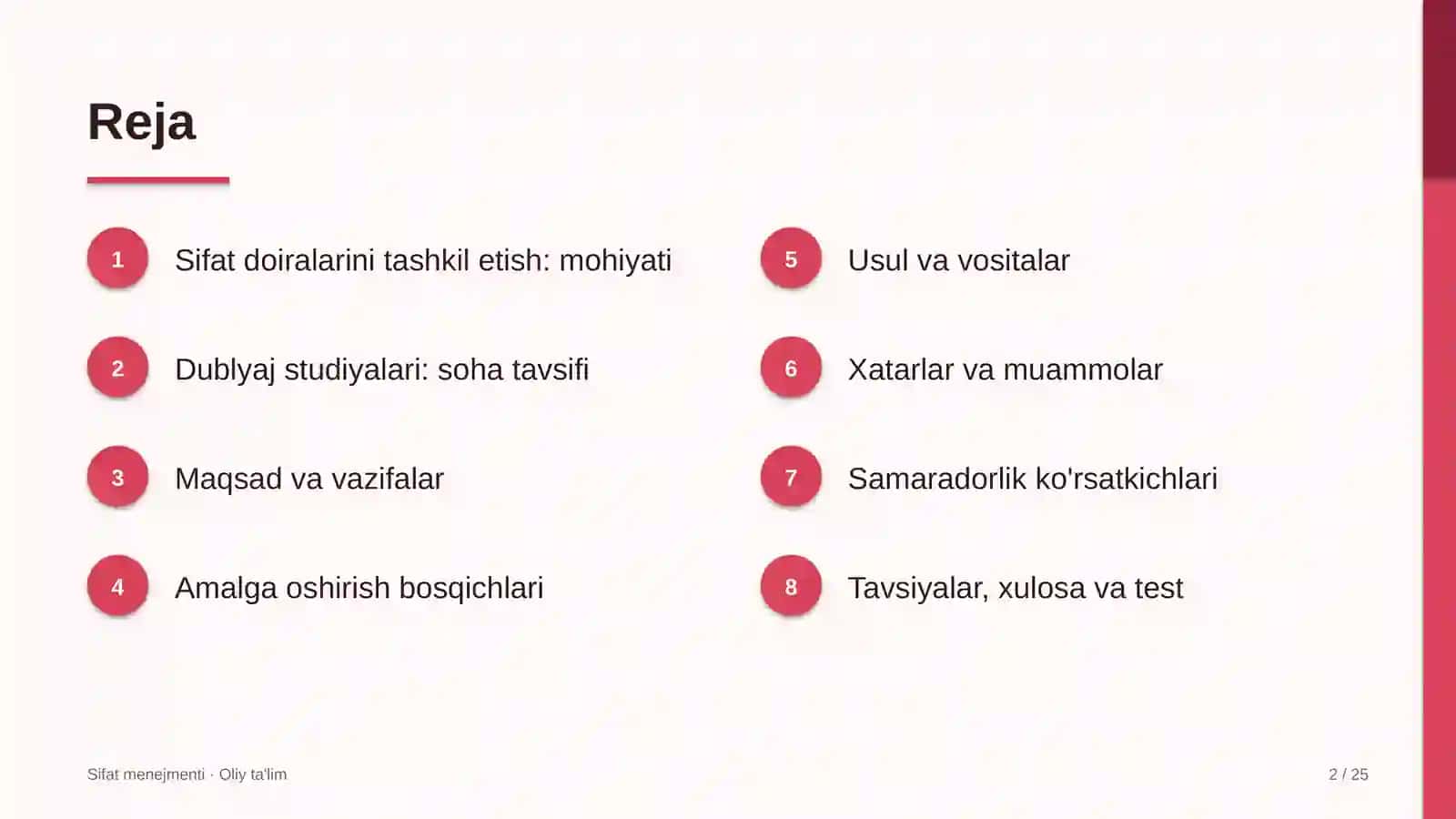 Sifat Menejmenti · Oliy Ta'limg 2