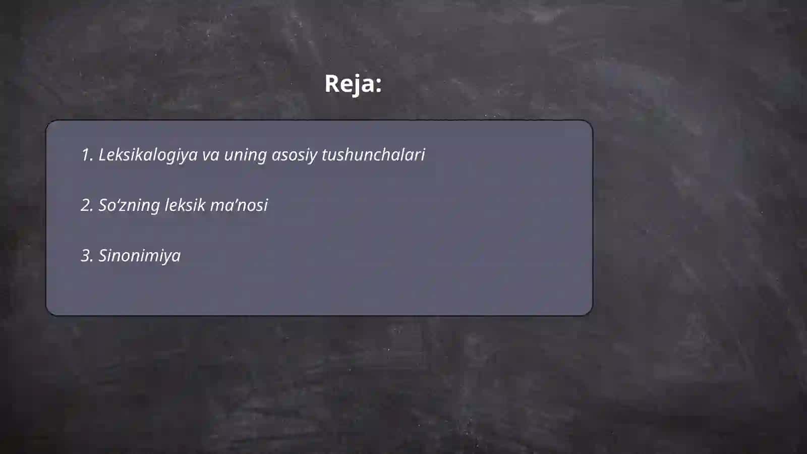 Oʻzbek tilining leksik semantik sathi 2