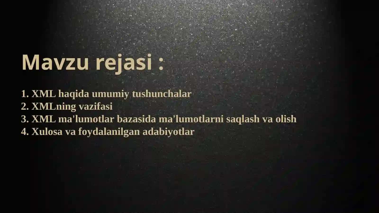 XML va ma`lumotlar ba`zasi 2