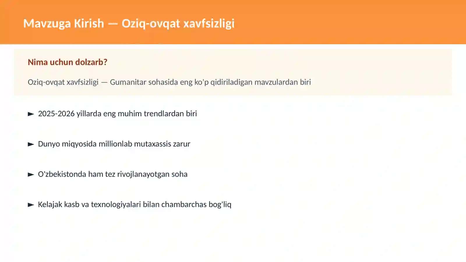 Oziq-ovqat xavfsizligi 2