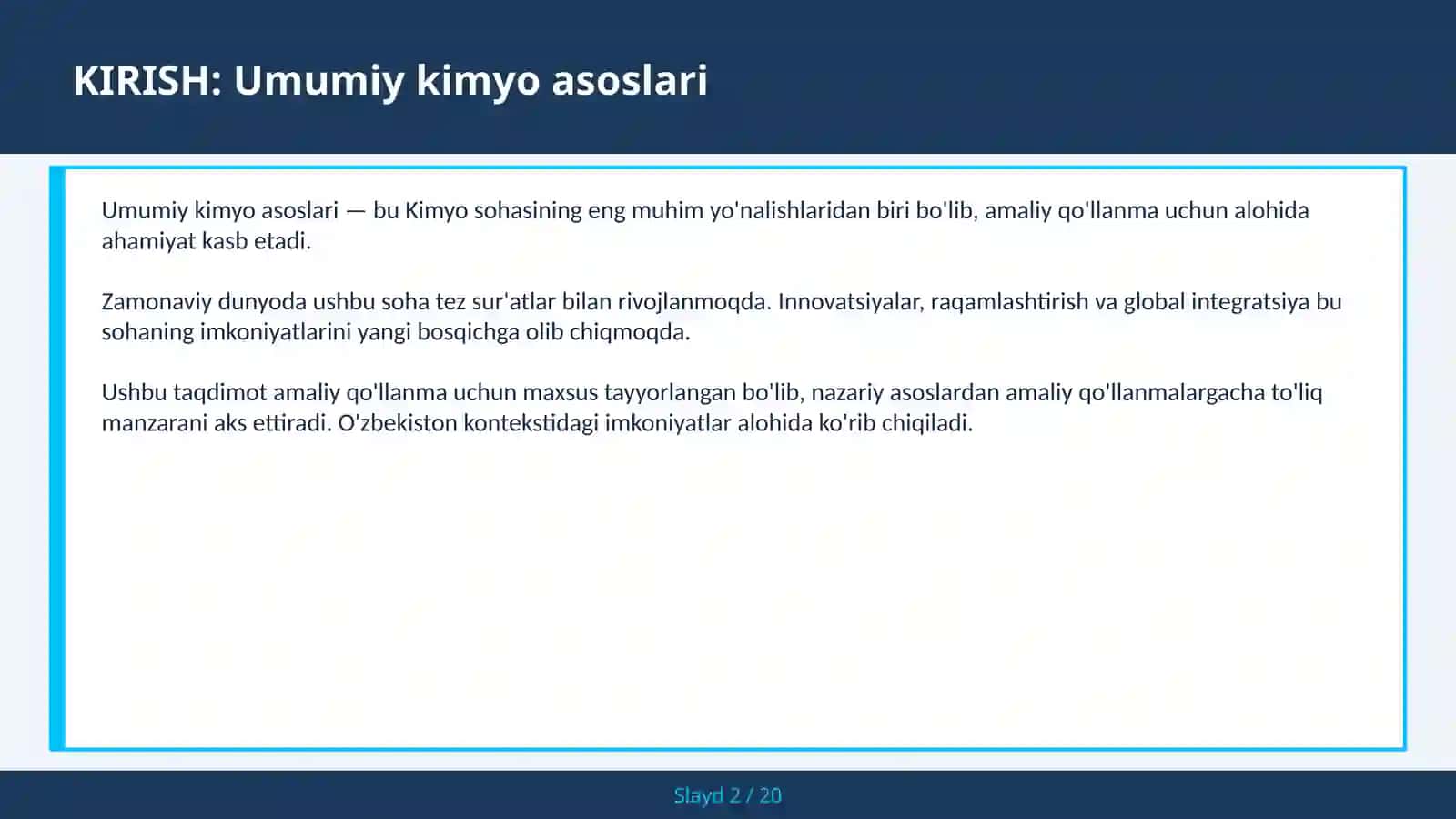 UMUMIY KIMYO ASOSLARI 2
