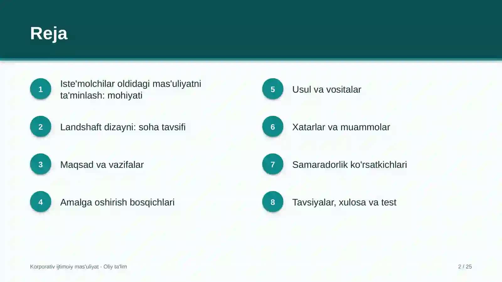 Landshaft dizaynida iste'molchilar oldidagi mas'uliyatni ta'minlash 2