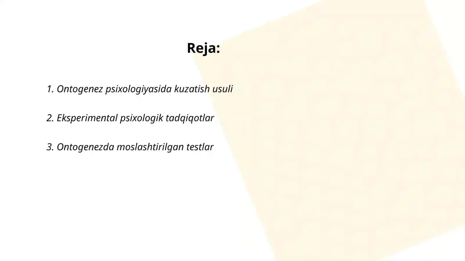 Ontogenez psixologiyasining metodlari 2