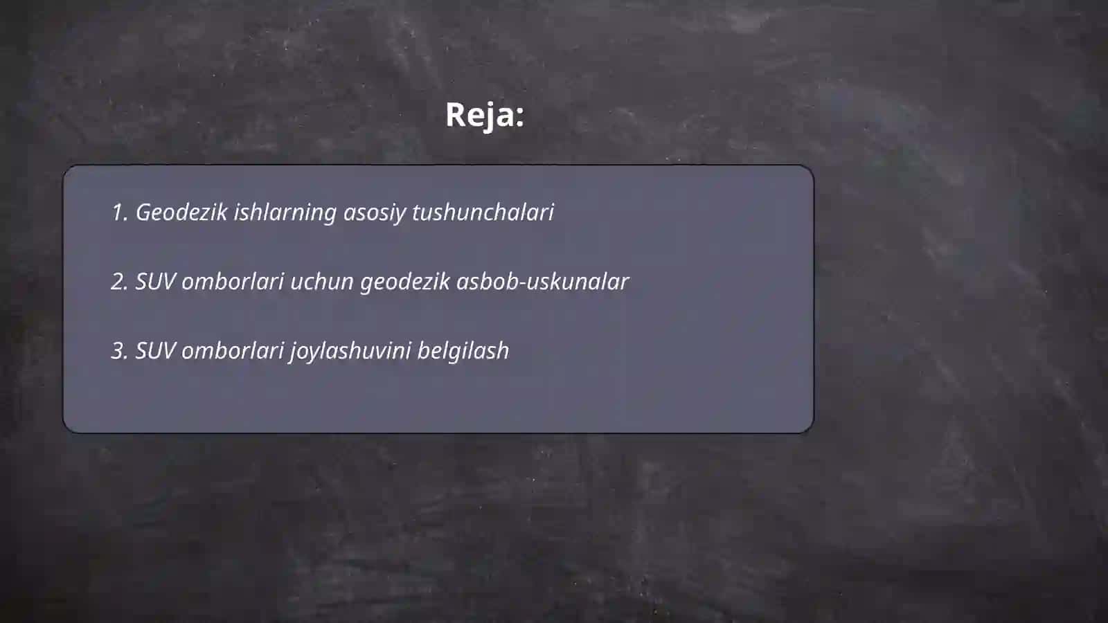 Geodezik ishlar haqida 2
