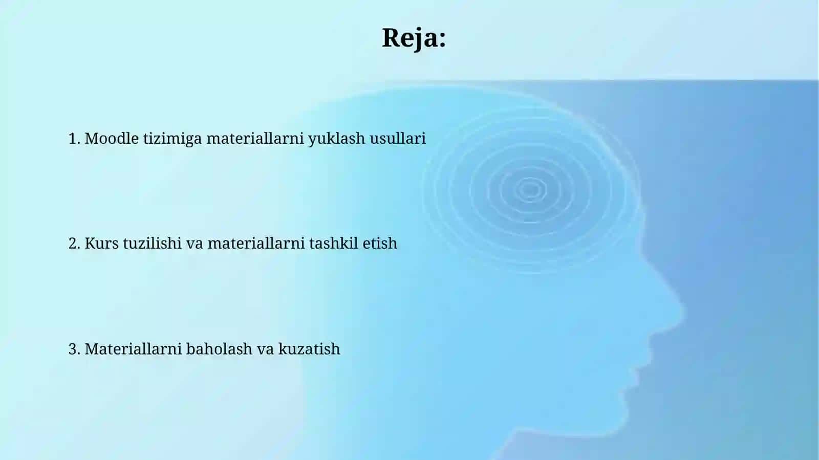 Moodle tizimida o'quv materiallarini joylashtirish 2