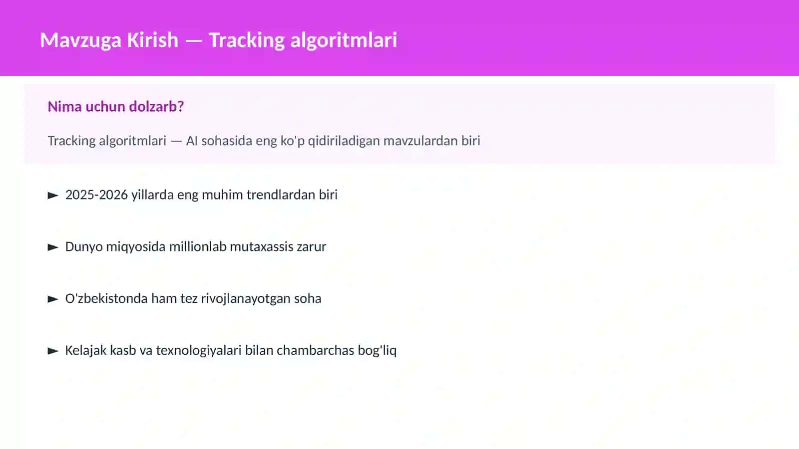 Tracking algoritmlari 2