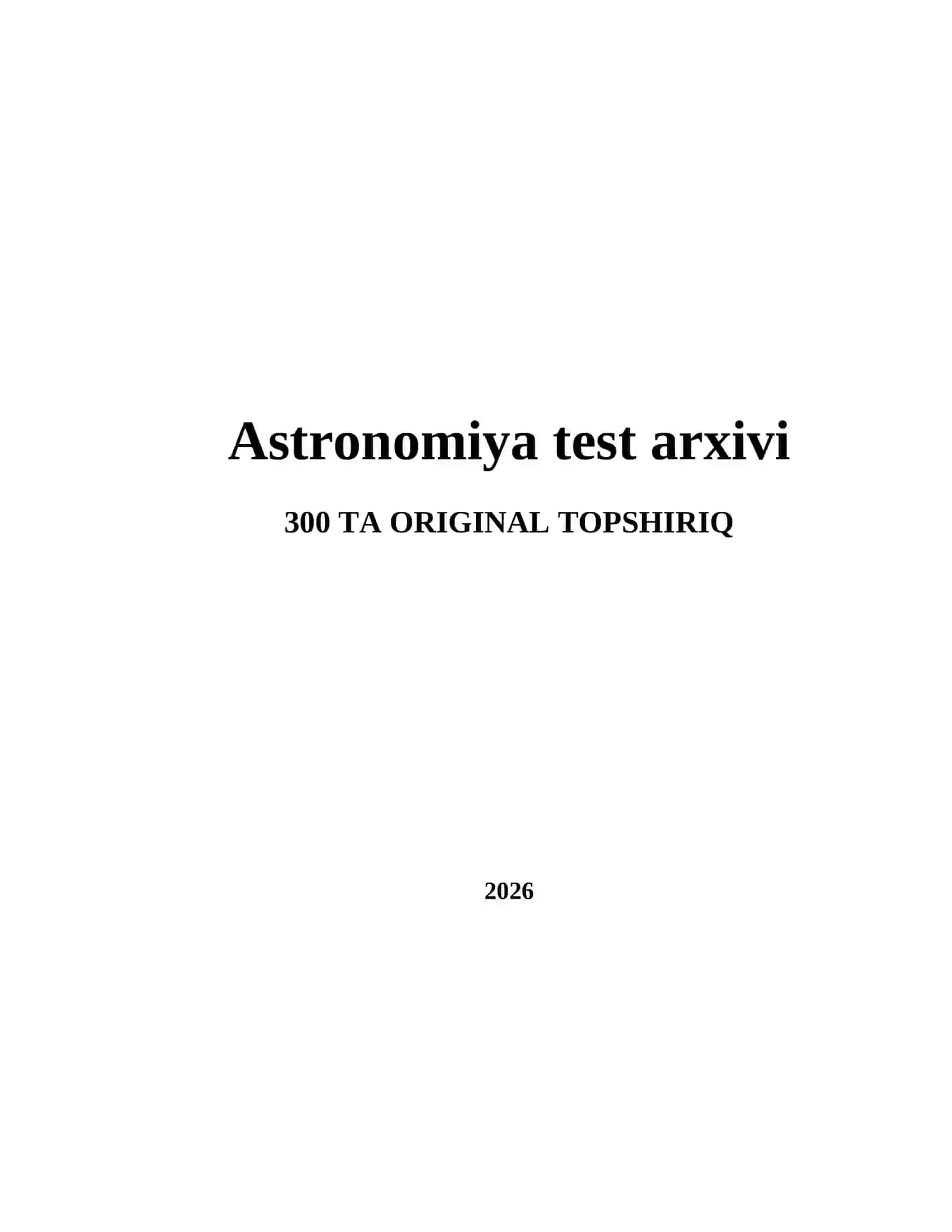 Astronomiya test arxivi 2