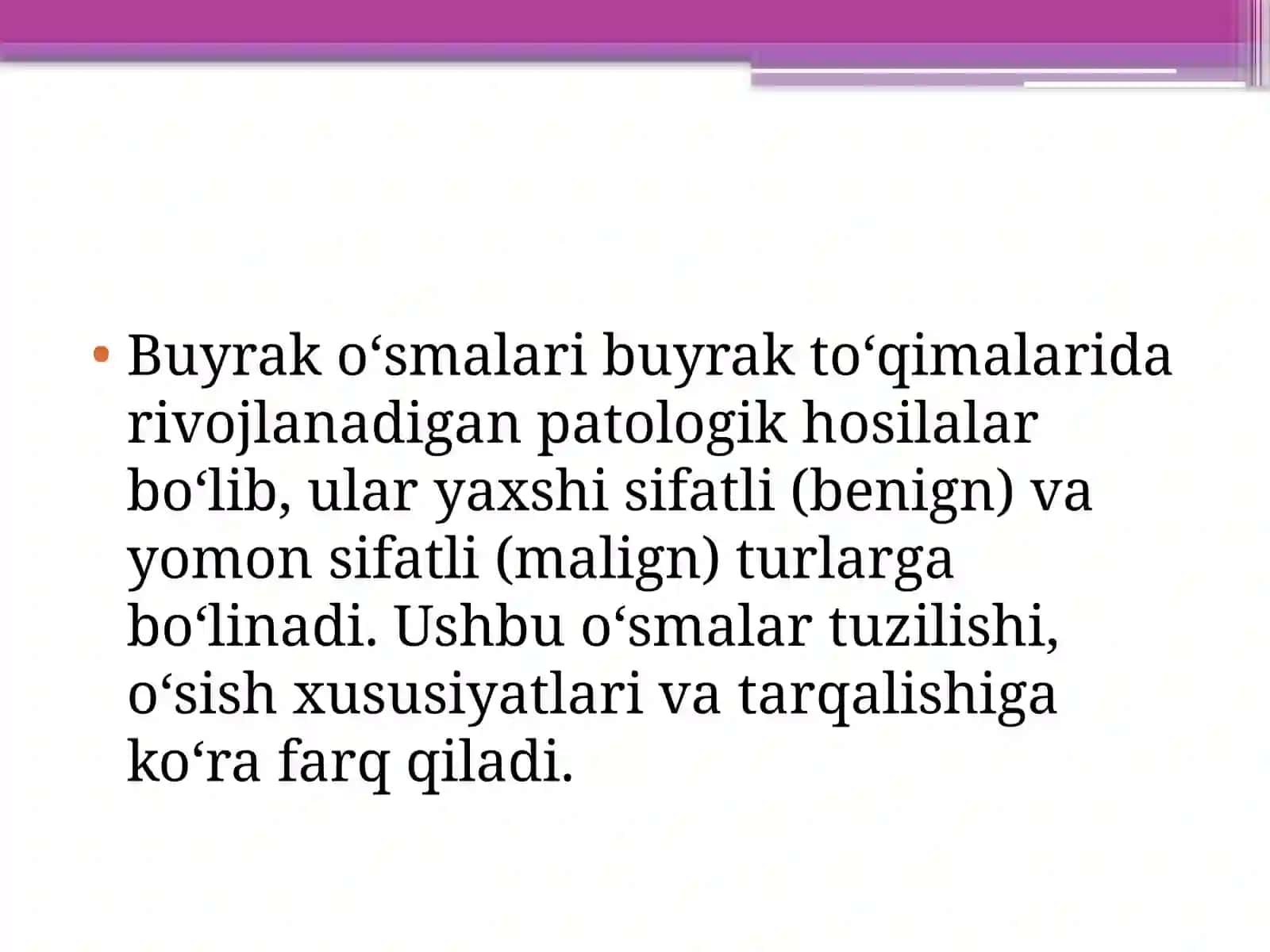 Buyrak oʻsmalari 2