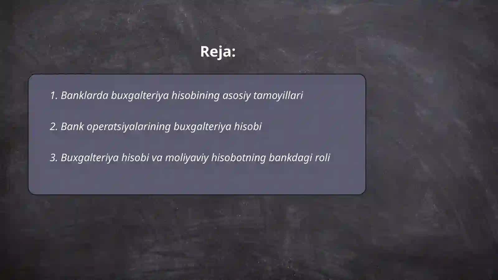 Banklarda buxgalteriya hisobini yuritish 2
