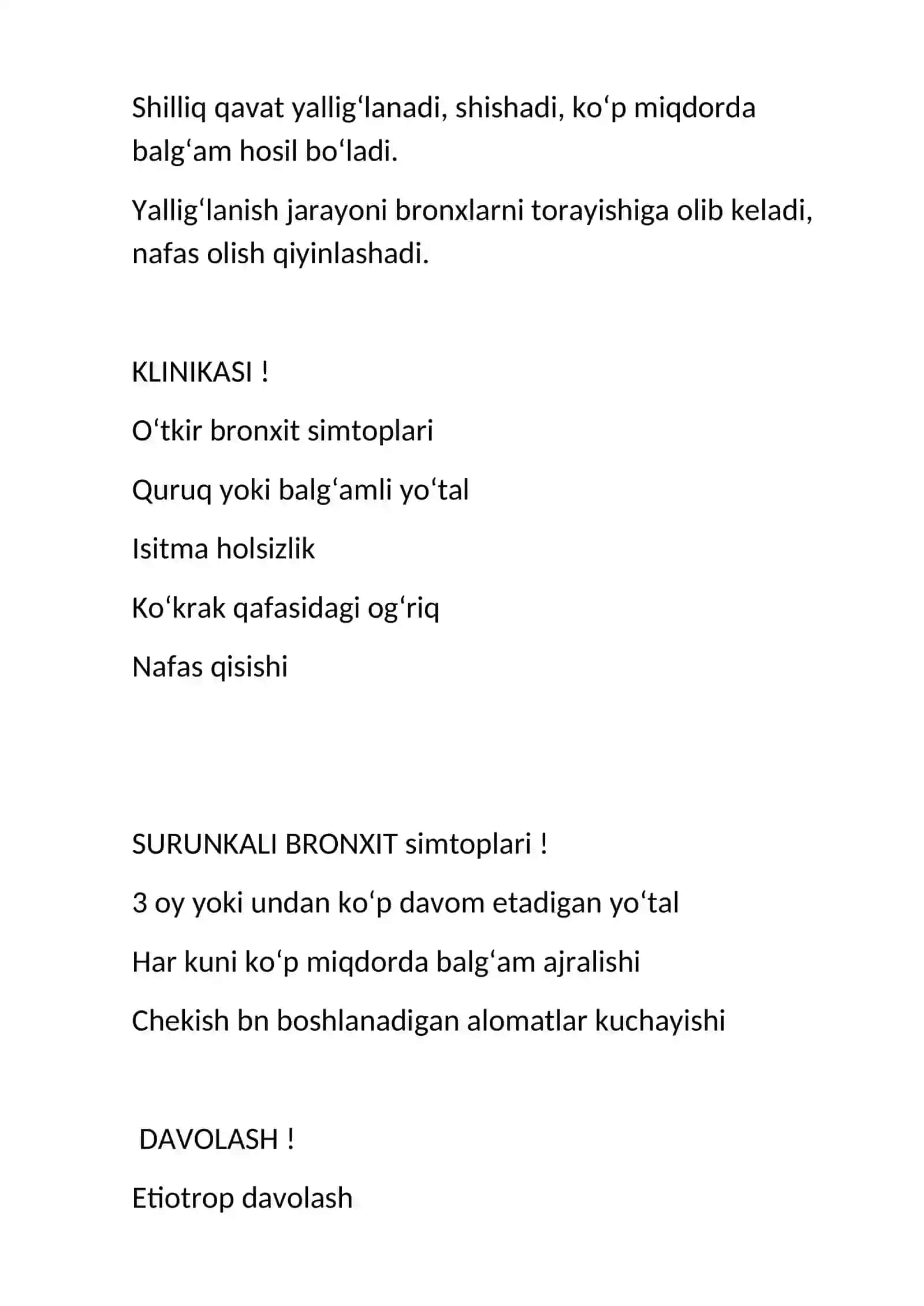 BRONXIT kasalligi 2