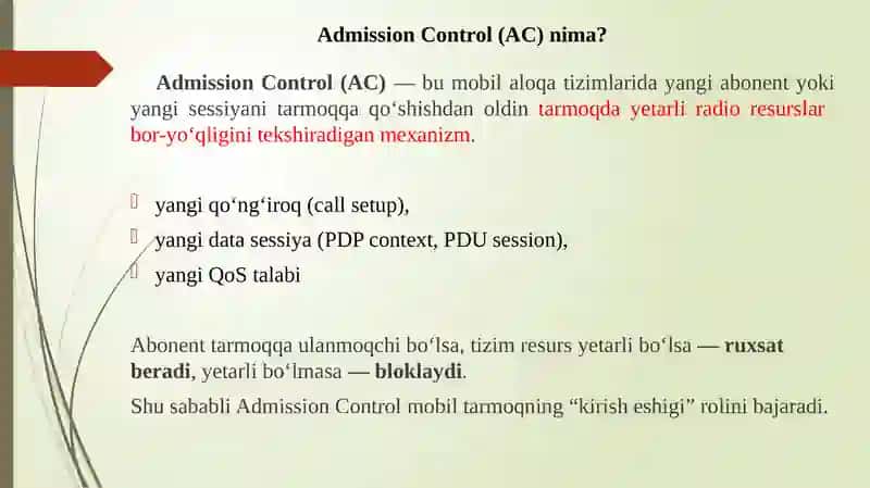 Kirishninazoratqilish(Admission Control) 2