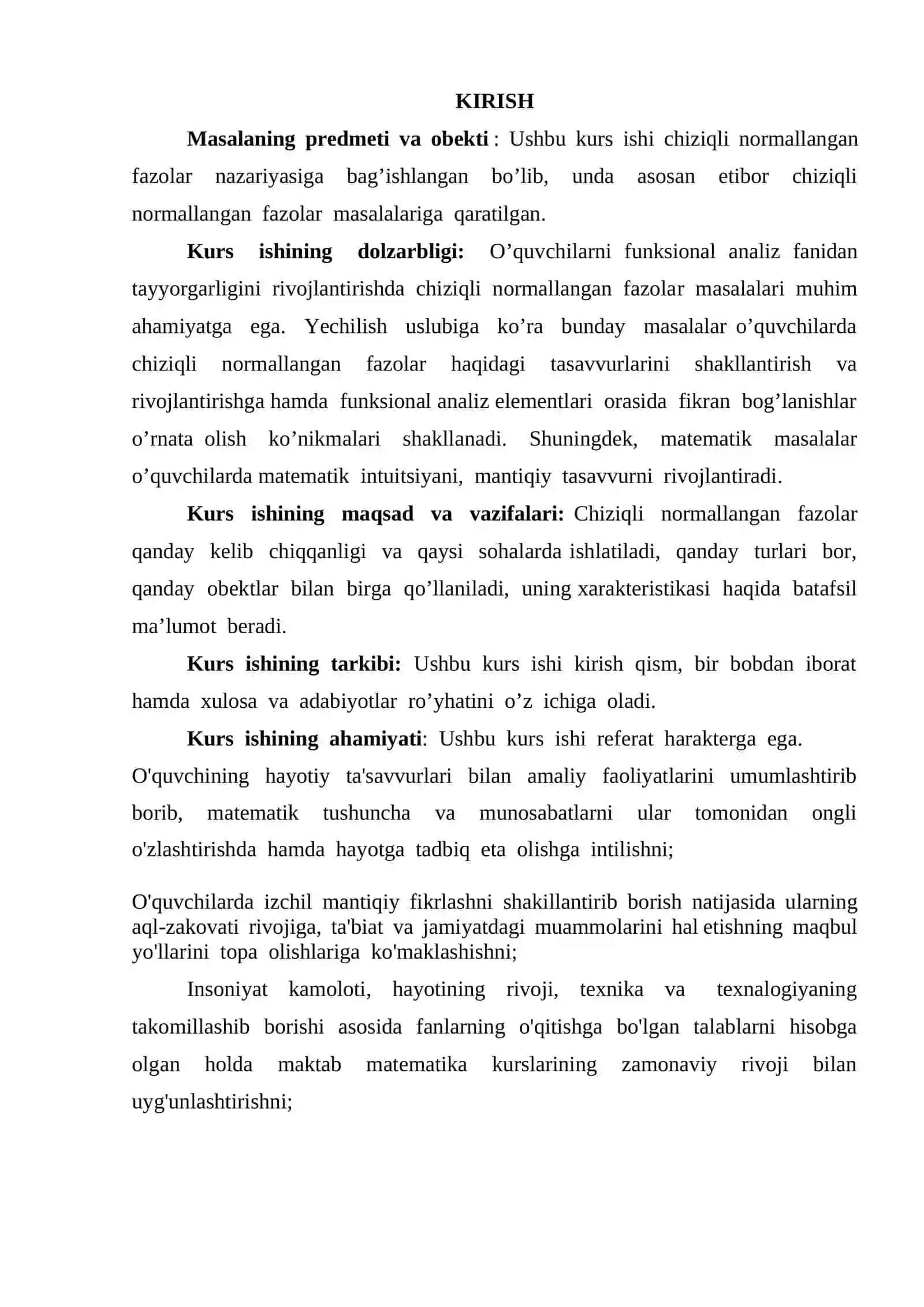 Chiziqli normalangan fazolar 2