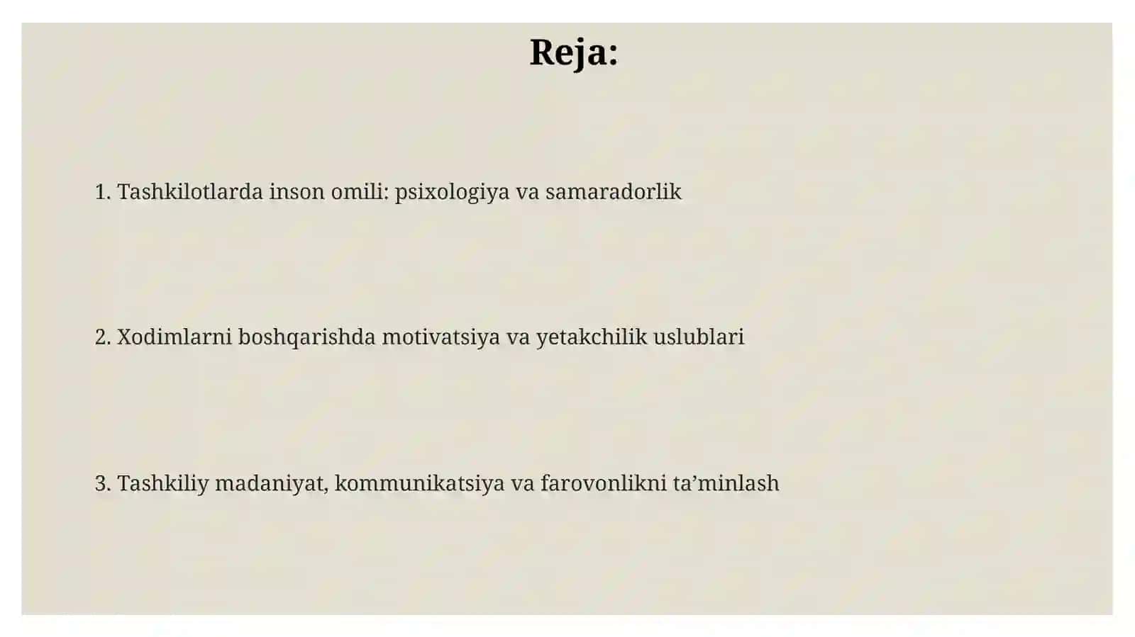 Tashkilotlar faolyatni va personalni boshqarishning ijtimoiy psihologik jihatlari 2