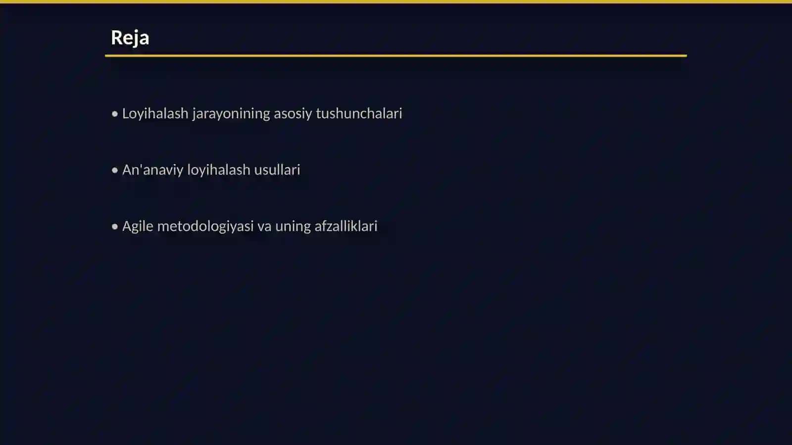 Loyihalash usullari 2