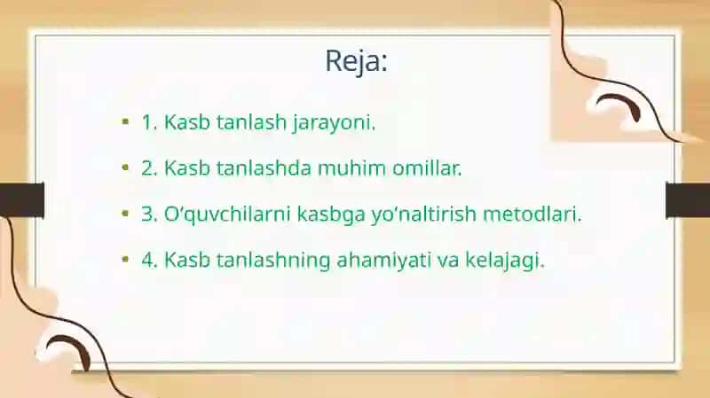 Kasb tanlashga yo'naltirish va kasb tanlash 2