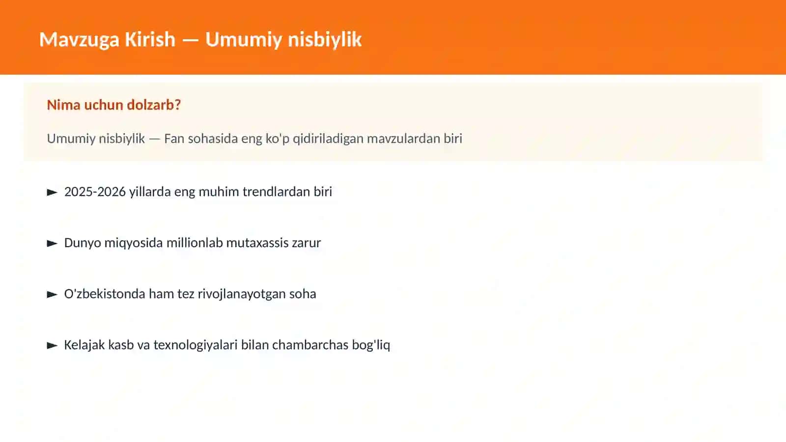 FAN | FIZIKA ZAMONAVIY 2