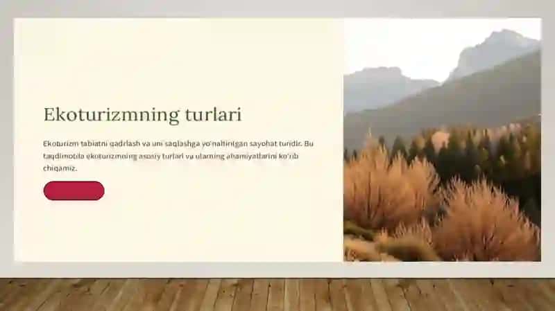 Ekoturizmning turlari 2