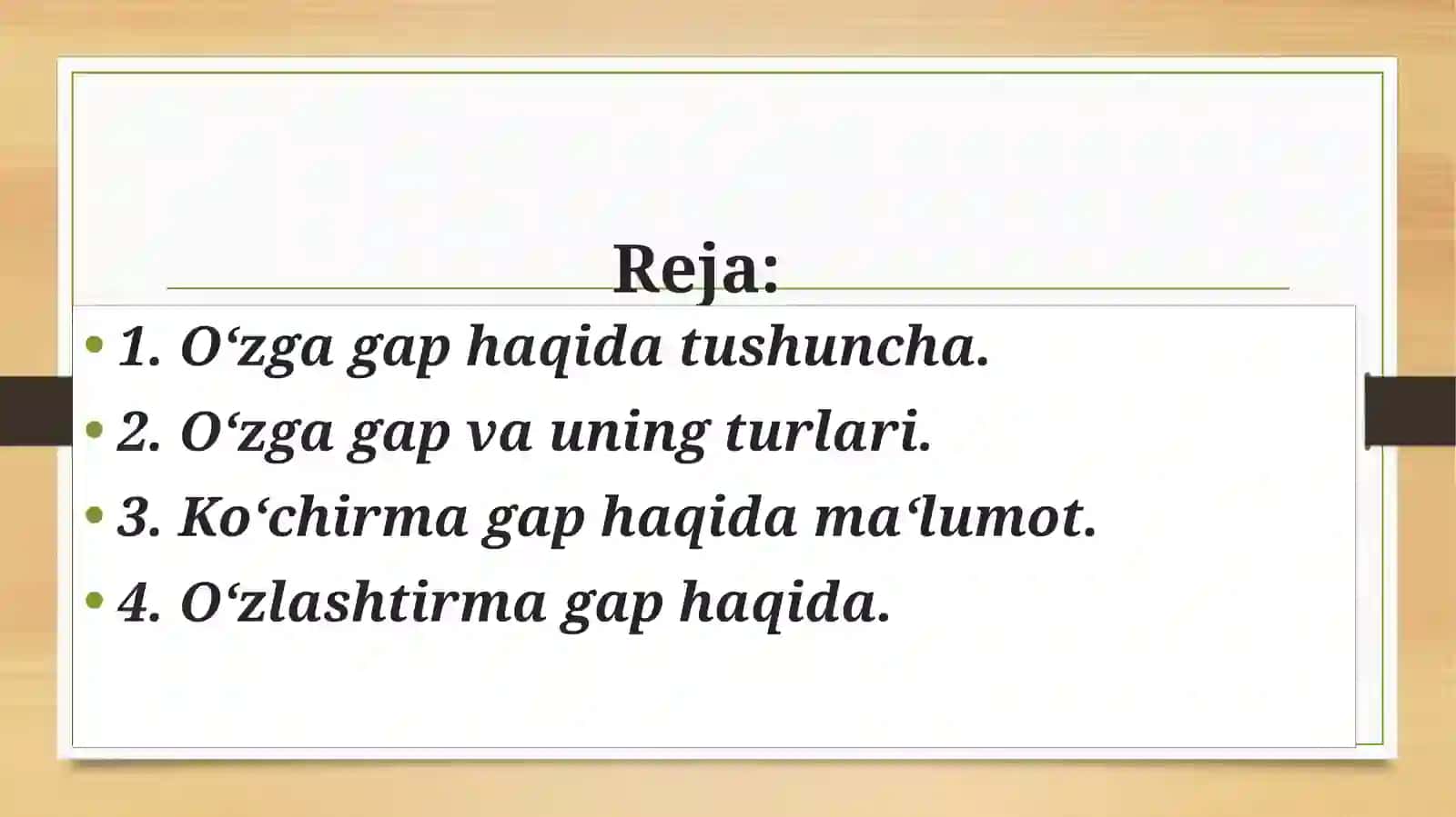 O‘zga gapli qurilmalar tahlili. 2